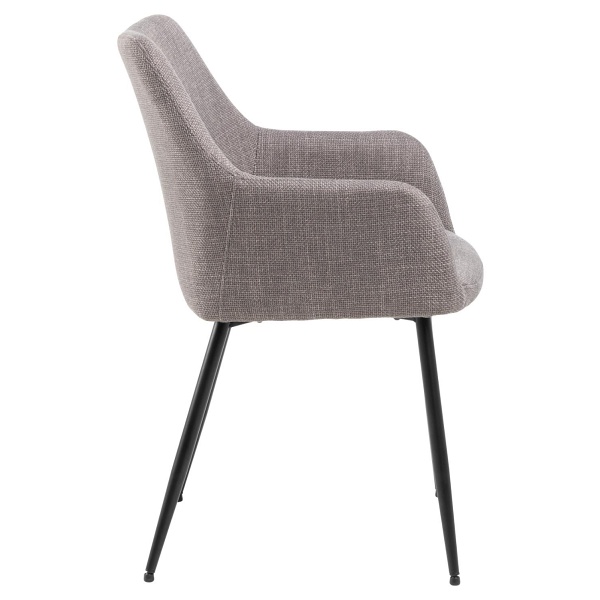 Krzesło Lizzy z podłokietnikami szare jasne - ACTONA